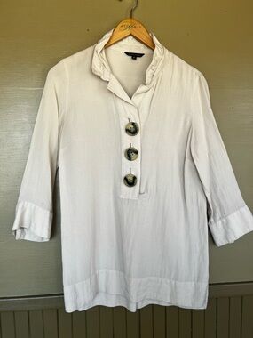 John Mark Rayon Blend Tunic Neutral beige Small